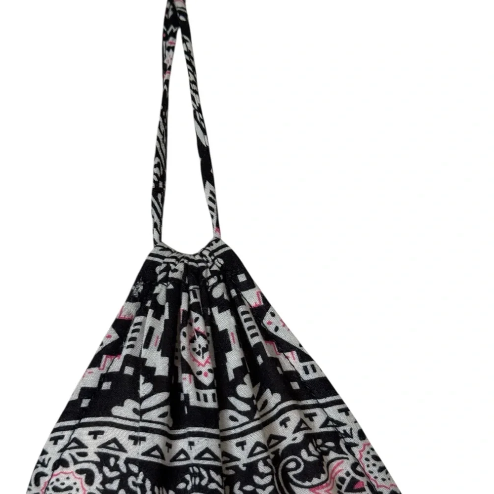 Cotton Candy LA Boho Print Tie-Back Halter Bralette Crop Top Size S - Picture 3 of 6